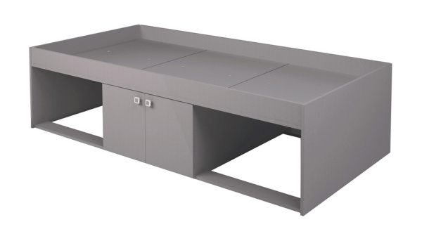 Кровать Polini Simple 3000 Н с нишами 190х90см (0002216.42 Серый)
