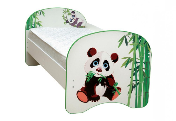 Кровать подростковая 160х80см с фотопечатью без ящика  (Панда)