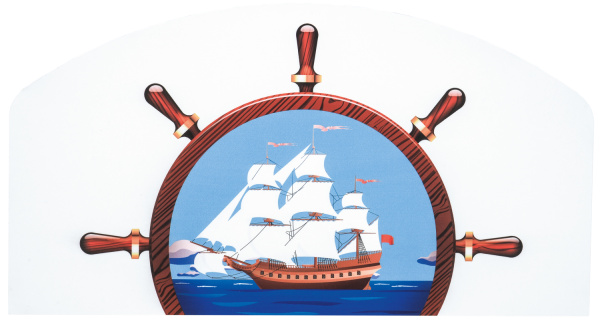 Борт ограничитель для подростковой кровати с фотопечатью (Штурвал)